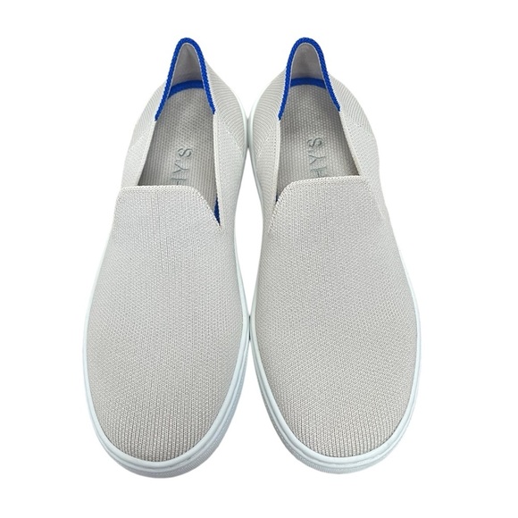 Rothy's Cream and Blue Slip-On Sneakers - Picture 2 of 9